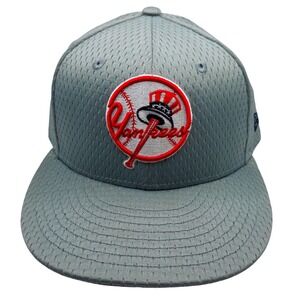New Era 59FIFTY New York Yankees Grey Diamond Mesh Fitted Hat 7 1/4 MLB Cap